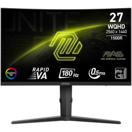 MSI Gaming MAG 275CQRF QD E2/ 27" zakřivený/ 2560 x 1440/ VA/ 0,5ms/ 180Hz/ 300cd/m2/ 5000:1/ HDMI/ DP/ VESA/ černý