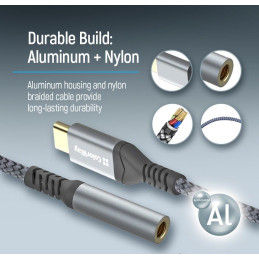 Colorway Adaptér USB-C na Female 3.5 mm/ 14cm