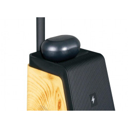 IMMAX LED stolní lampička IDEAL/ Qi nabíjení/ CCT/ 8W/ 800lm/ budík s hodinami/ světlé dřevo/černá