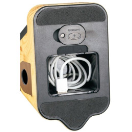 IMMAX LED stolní lampička IDEAL/ Qi nabíjení/ CCT/ 8W/ 800lm/ budík s hodinami/ světlé dřevo/černá