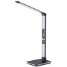 IMMAX LED-Tischleuchte HERON NEU / Qi-Ladefunktion / 8,5 W / DC 12 V / 2 A / dimmbar / klappbarer Arm / silber