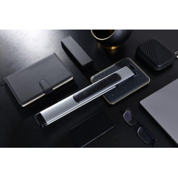 IMMAX LED stolní lampička HERON NEW/ Qi nabíjení/ 8,5W/ DC 12V/2A/ stmívatelná/ sklápěcí rameno/ stříbrná