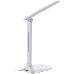 IMMAX LED stolní lampička LUMI/ Qi nabíjení/ 7W/ 300lm/ 12V/2A/ stmívatelná/ bílá