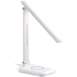 IMMAX LED stolní lampička LUMI/ Qi nabíjení/ 7W/ 300lm/ 12V/2A/ stmívatelná/ bílá