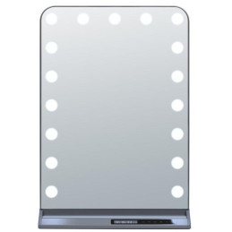 IMMAX LED zrcadlo HOLLYWOOD Make-up/ CCT/ LCD display/ USB C/A výstupy/ šedé