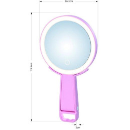 IMMAX LED kosmetické zrcátko SWEET Make up/ oboustranné/ 10x zvětšovací/ CCT/ stojánek na mobil/ růžové