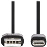NEDIS kábel USB 2.0/ zástrčka USB-C - zástrčka USB-A/ 15W/ čierny/ box/ 3m