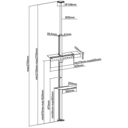 ROZBALENÉ - NEDIS držák/stojan na TV/ 37 - 70"/ nosnost 30 kg/ otočný/ nastavitelné výšky/ Full motion/ ocel/ černo-stříb...