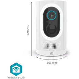 NEDIS IP kamera/ venkovní/ IP65/ Wi-Fi/ 3Mpix/ 1296p/ dobíjecí/ reflektor/ detekce pohybu/ noční vidění 10m/ černá