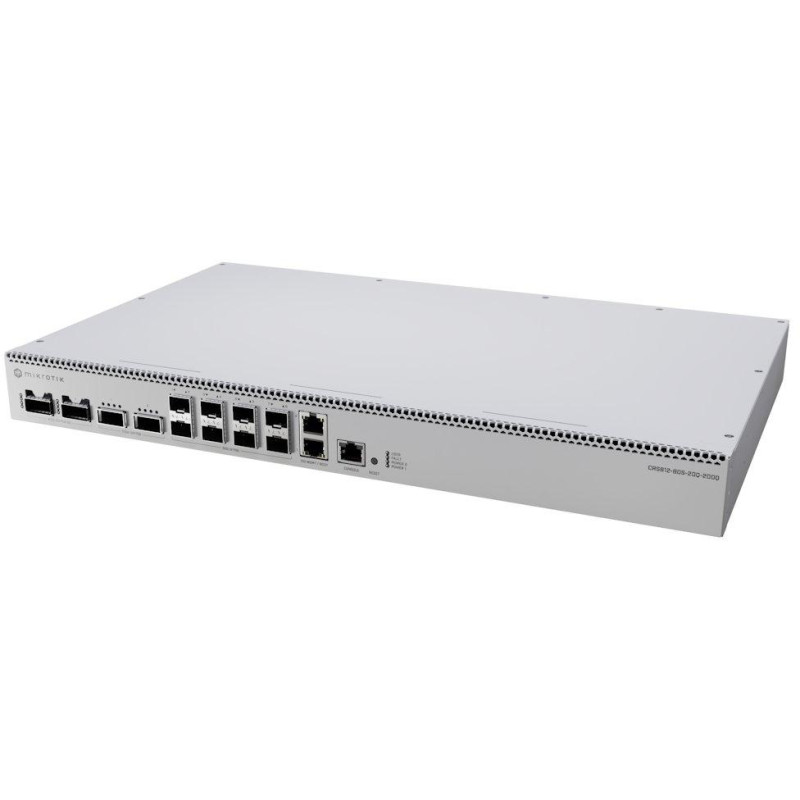 MikroTik Cloud Switch CRS812-8DS-2DQ-2DDQ-RM, 4x 2GHz CPU, 2x SFP+, 8x SFP56, 2x QSFP56, 2x QSFP56-DD, 2x PSU, L6