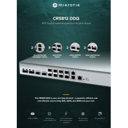 MikroTik Cloud Switch CRS812-8DS-2DQ-2DDQ-RM, 4x 2GHz CPU, 2x SFP+, 8x SFP56, 2x QSFP56, 2x QSFP56-DD, 2x PSU, L6