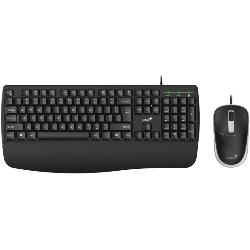 GENIUS KM-123/ Drátový set/ Ergo předložka/ Copilot/ USB/ černá/ CZ+SK layout