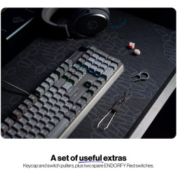 Endorfy mechanická klávesnice Thock V2 / drátová / ARGB /  red sw. / USB / num. kl. / US layout