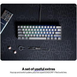 Endorfy mechanická klávesnice Thock V2 Compact / drátová / ARGB /  red sw. / USB / kompaktní / US layout