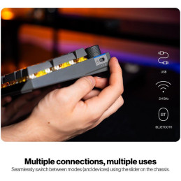 Endorfy mechanická klávesnice Thock V2 / bezdrátová / ARGB /  yellow sw. / USB / num. kl. / US layout