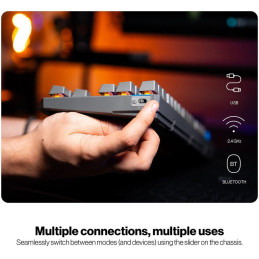 Endorfy mechanická klávesnice Thock V2 TKL / bezdrátová / ARGB /  yellow sw. / USB / US layout