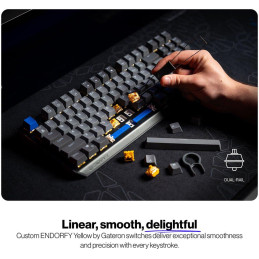 Endorfy mechanická klávesnice Thock V2 TKL / bezdrátová / ARGB /  yellow sw. / USB / US layout