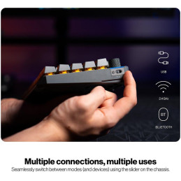 Endorfy mechanická klávesnice Thock V2 75% / bezdrátová / ARGB /  yellow sw. / USB / zmenšená / US layout