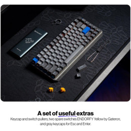 Endorfy mechanická klávesnice Thock V2 75% / bezdrátová / ARGB /  yellow sw. / USB / zmenšená / US layout