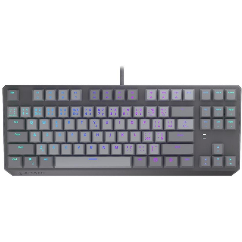 Endorfy mechanická klávesnice Thock V2 TKL / drátová / ARGB /  red sw. / USB / CZ/SK layout