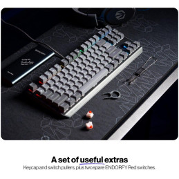 Endorfy mechanická klávesnice Thock V2 TKL / drátová / ARGB /  red sw. / USB / CZ/SK layout