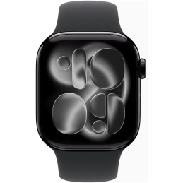 Apple Watch Series 11 42mm Klavírně černý hliník s černým sportovním řemínkem - S/M