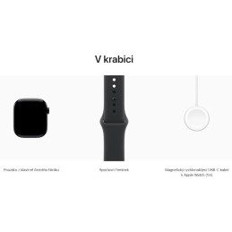 Apple Watch Series 11 42mm Klavírně černý hliník s černým sportovním řemínkem - S/M