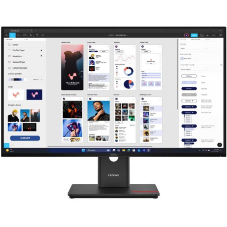 Lenovo T32UD-40/ 31,5" IPS / 3840x2160/ 16:9/ 350cd/m2cmd/ 1500:1 / 4ms/ HDMI/ DP/ USB/ USB-C/ LAN/ VESA/ PIVOT/ černý