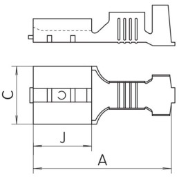 Solarmi instalační konektor Faston F2 6,3mm pro baterie