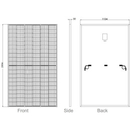 ELERIX ESM-550M solární panel celočerný, TOPCon N type, Mono, Half Cut 550Wp, 132 článků