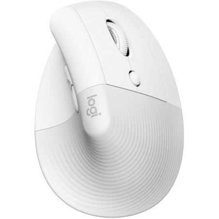 Logitech Lift for Mac Vertical Ergonomic Mouse - White   Vertikální myš, optická, 6 tlačítek, bezdrátová, Bluetooth