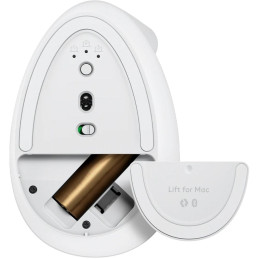 Logitech Lift for Mac Vertical Ergonomic Mouse - White   Vertikální myš, optická, 6 tlačítek, bezdrátová, Bluetooth
