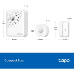 TP-Link Tapo T30 KIT, 1×Tapo T100, 2×Tapo T110, 1×Tapo H100, pohybový senzor, dveřní senzor, hub se zvonkem