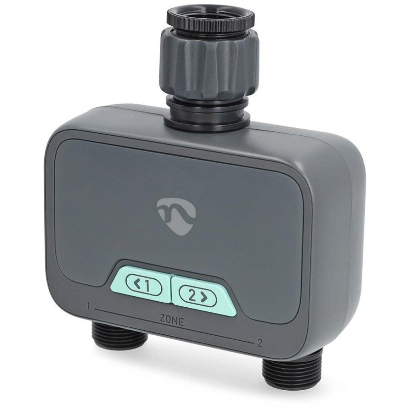 NEDIS chytrý zavlažovací systém/ regulátor průtoku vody/ Bluetooth/ rozsah 3 - 50 °C/ IP54/ Android/ iOS/ šedý