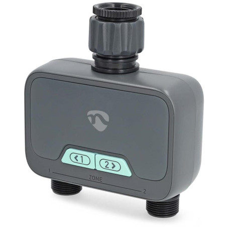 NEDIS chytrý zavlažovací systém/ regulátor průtoku vody/ Bluetooth/ rozsah 3 - 50 °C/ IP54/ Android/ iOS/ šedý