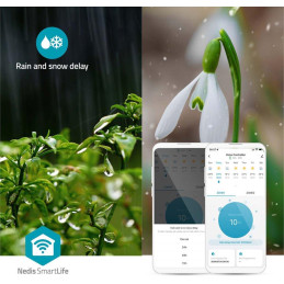 NEDIS chytrý zavlažovací systém/ regulátor průtoku vody/ Bluetooth/ rozsah 3 - 50 °C/ IP54/ Android/ iOS/ šedý