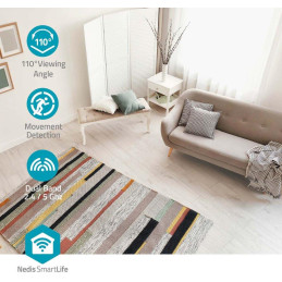 NEDIS IP kamera/ vnitřní/ Wi-Fi/ 3Mpix/ 1296p/ Onvif/ detekce pohybu/ noční vidění 10m/ bílá