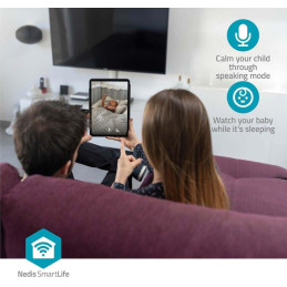 NEDIS IP kamera/ vnitřní/ Wi-Fi/ 3Mpix/ 1296p/ Onvif/ detekce pohybu/ noční vidění 10m/ bílá