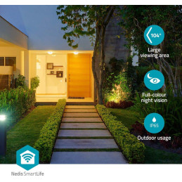 NEDIS IP kamera/ venkovní/ IP65/ Wi-Fi/ 3Mpix/ 1296p/ reflektor/ Onvif/ detekce pohybu/ noční vidění 10m/ bílá