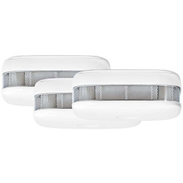 NEDIS Wi-Fi chytrý detektor kouře/ napájení z baterie/ hlasitost 85 dB/ výdrž snímače 10 let/ Android/ iOS/ 3ks/ bílý