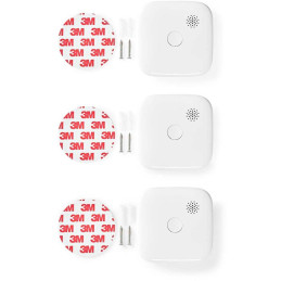 NEDIS Wi-Fi chytrý detektor kouře/ napájení z baterie/ hlasitost 85 dB/ výdrž snímače 10 let/ Android/ iOS/ 3ks/ bílý