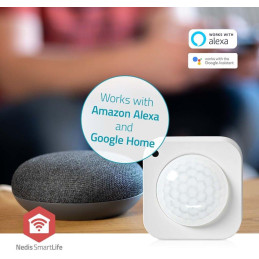 NEDIS chytrý detektor pohybu/ Zigbee 3.0/ napájení z baterie/ životnost baterie 24m/ úhel 100 °/ rozsah 7 m/ bílý