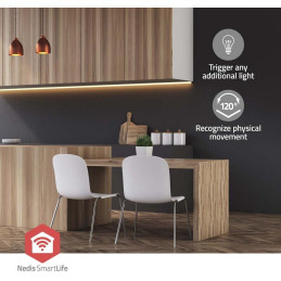 NEDIS chytrý detektor pohybu/ Zigbee 3.0/ napájení z baterie/ životnost baterie 24m/ úhel 100 °/ rozsah 7 m/ bílý