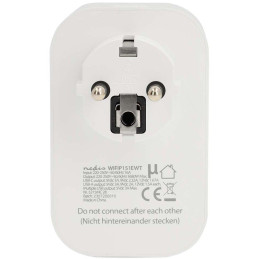 NEDIS Wi-Fi chytrá zásuvka/ měřič spotřeby/ 16A/ francouzský typ E/ IP21/ 3680 W/ 1x USB-C/ 2x USB/ bílá
