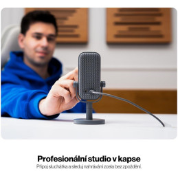 Endorfy mikrofon Solum Voice S / drátový / pop-up filtr / RGB podsvícení / USB-C / šedý