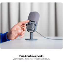 Endorfy mikrofon Solum Voice S / drátový / pop-up filtr / RGB podsvícení / USB-C / šedý