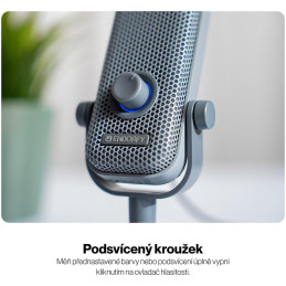 Endorfy mikrofon Solum Voice S / drátový / pop-up filtr / RGB podsvícení / USB-C / šedý