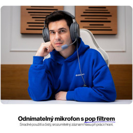 Endorfy headset VIRO Plus USB / drátový / s odnímatelným mikrofonem / USB / šedý