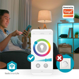 NEDIS Wi-Fi chytrá LED žárovka/ E27/ A60/ 9W/ 230V/ 806 lm/ teplá až studená bílá/ 2700 - 6500K/ RGB/ stmívatelná/ 2ks