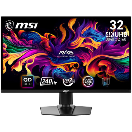 MSI Gaming MAG 321UPX QD-OLED/ 31,5"/ 3840 x 2160/ OLED/ 0,03ms/ 165Hz/ 240cd/m2/ 150000:1/ HDMI/ DP/ VESA/ černý
